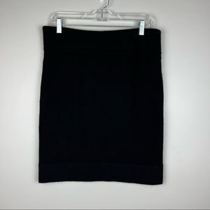 Evelyn Cashmere Womens Knit Pencil Skirt Black Size M
